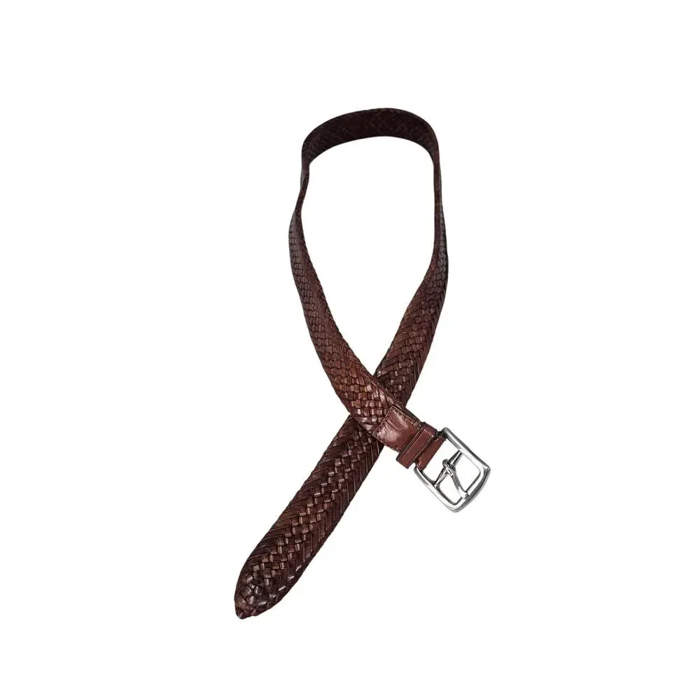 Vintage Coach 36 Brown Braided Leather Belt Classic Minimalist Closet Staple